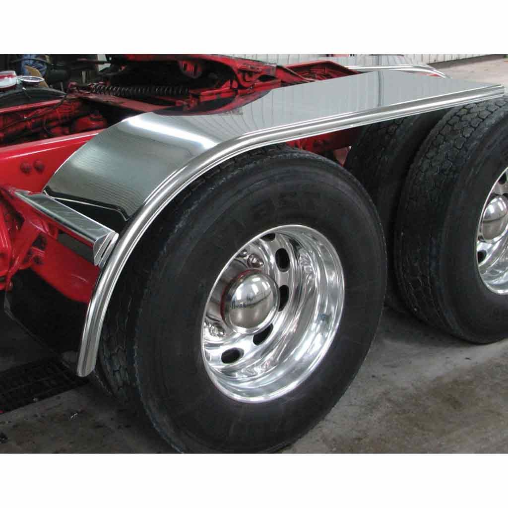 80″ Smooth Half Fenders with Flange – 16 Gauge | Mirror Shine Stainless Steel