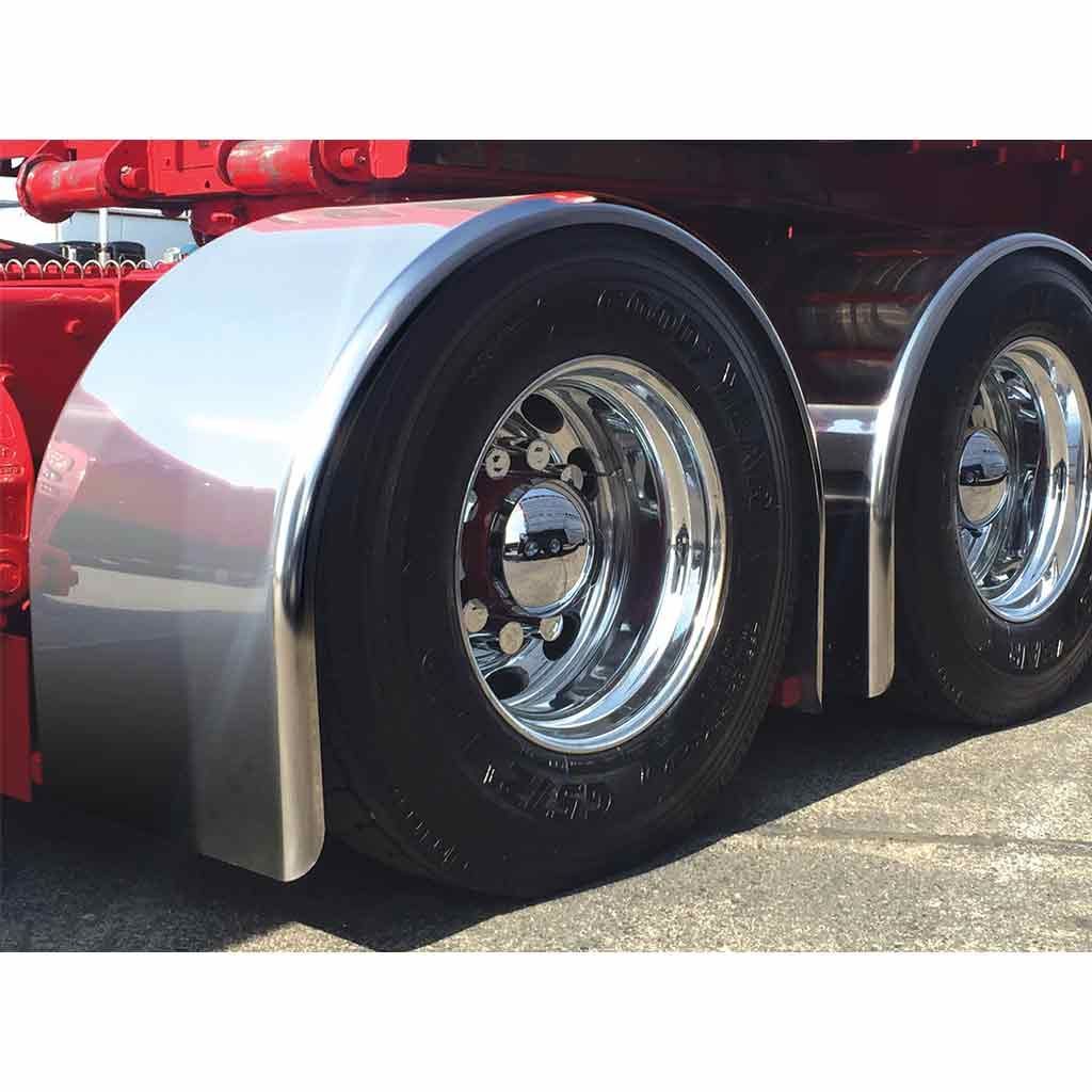 96″ Smooth Straight Drop Single Axle Fenders -14 Gauge | Mirror Shine Stainless Steel