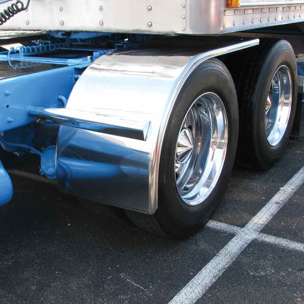 72″ Smooth Long Front Half Fenders – 16 Gauge | Mirror Shine Stainless Steel