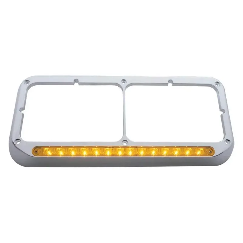 Part # 32381 LED Dual Amber Rectangular Headlight bezel Part # 32381 LED Dual Amber Rectangular Headlight bezel