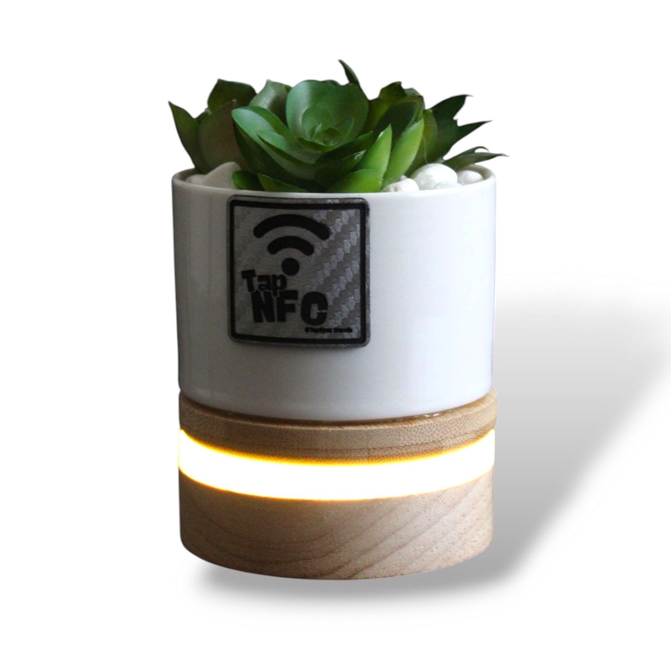 The Aura | NFC Planter Light with QR Display by TapSpot – Glow-Up Your Link Game