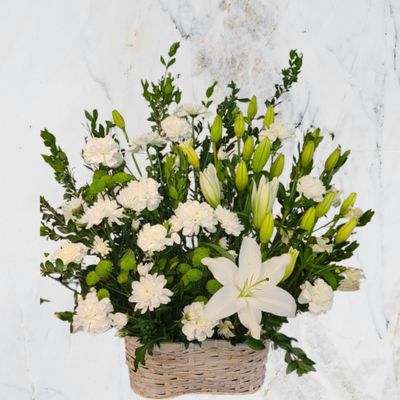 Pure Grace- White Lilies Basket
