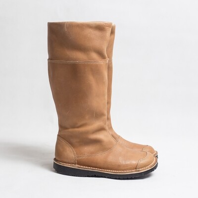 Corina 100% Wool lined soft premium leather boot Beige