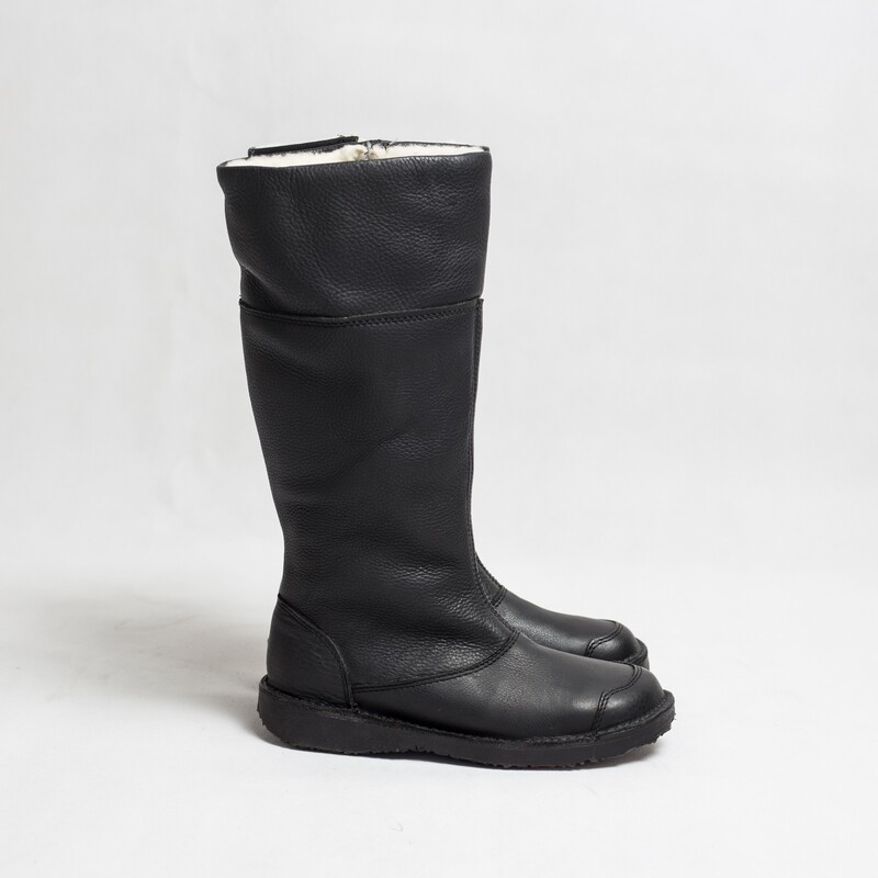 Corina 100% Wool lined soft premium leather boot Bundu Black