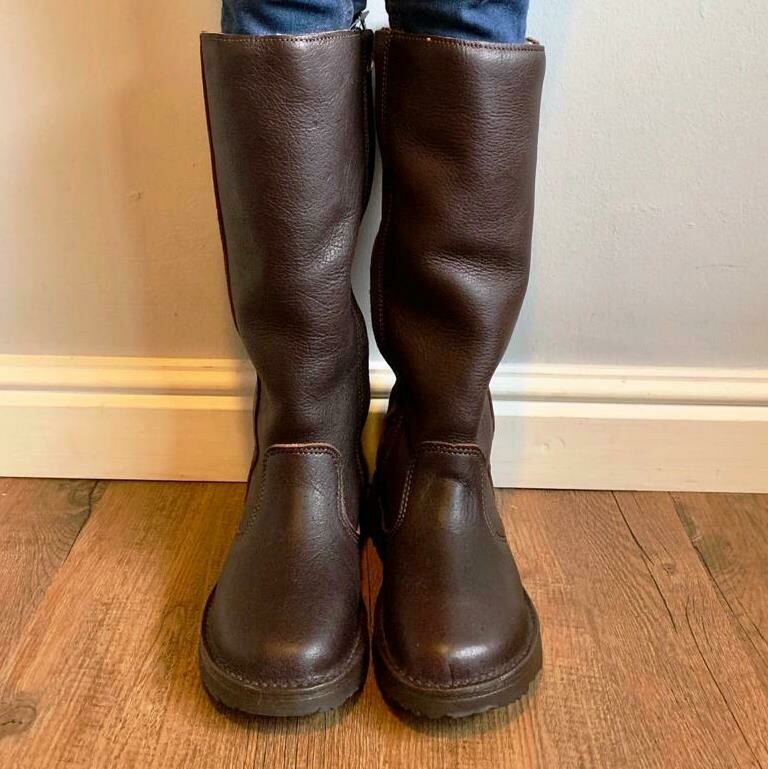 Stella 100% wool-lined kudu leather ladies boot Brown