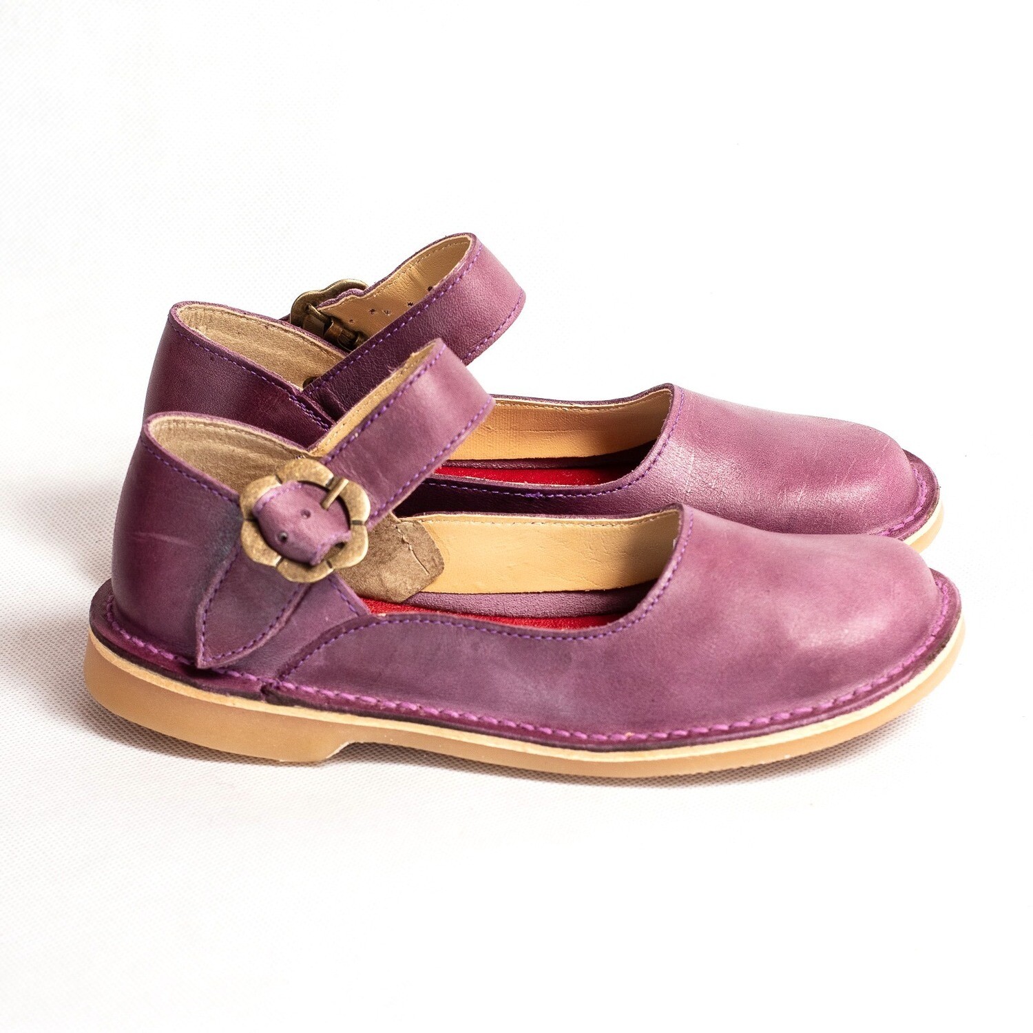 Alice Purple Handmade Mary Jane toecap ladies shoe
