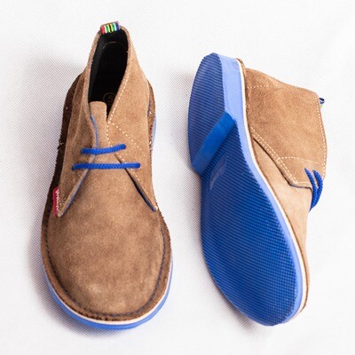 Rainbow Veldskoen Suede Khaki / Blue