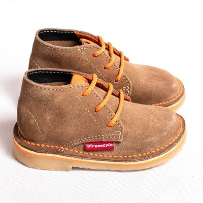 Kiddies Retro Veldskoen Suede Khaki/Orange Kiddies Retro Veldskoen Suede Khaki/Orange