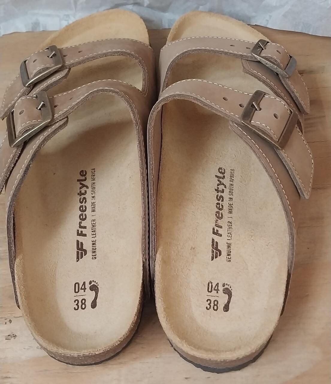 Freestyle Corkies Sophie Ladies Rose Gold Metallic Leather sandals