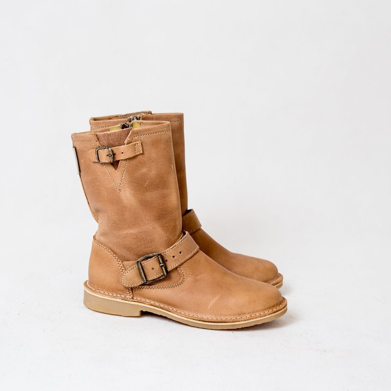 Claire Beige Ladies Premium Leather Boot