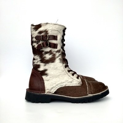 Combat Boot Nguni Hair-On Brown/White