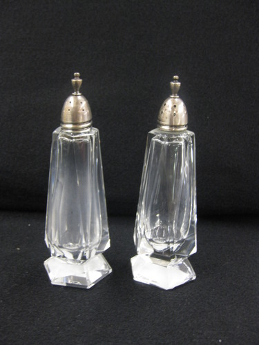 Sterling Silver and Crystal Salt And Pepper Shakers