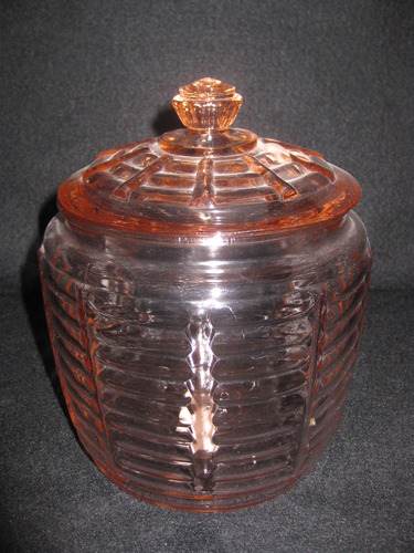 Pink Depression Biscuit Jar