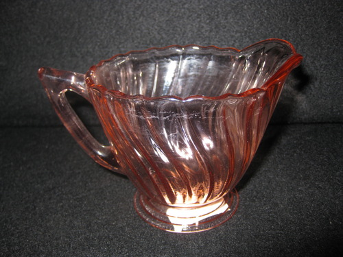 Pink Depression Swirl Creamer
