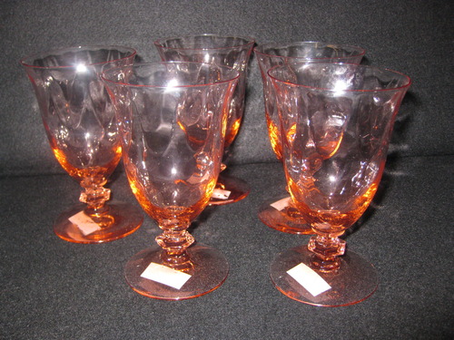 Depression Glass Set Of 5 Glasses