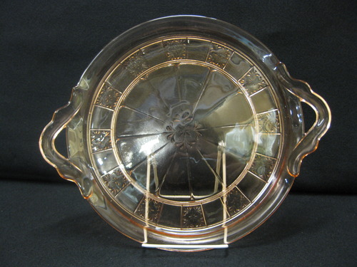 Pink Depression Glass Dish With Handles