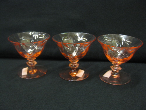 Pink Depression Champagne Glasses Set Of Three