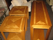 Bakers furniture, two end tables and one sofa table set