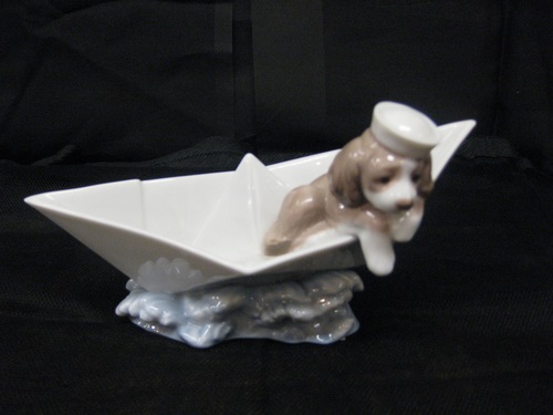 Lladro Dog In Boat