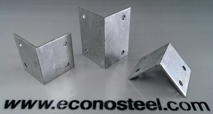 STEEL ANGLE BRACKET. Eg. GALV 100x100x6mm, 100mm long, Punched, Mulit use, More below. We also sell angle iron.