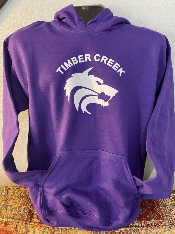 Unisex hoodie with Timber Creek flock logo