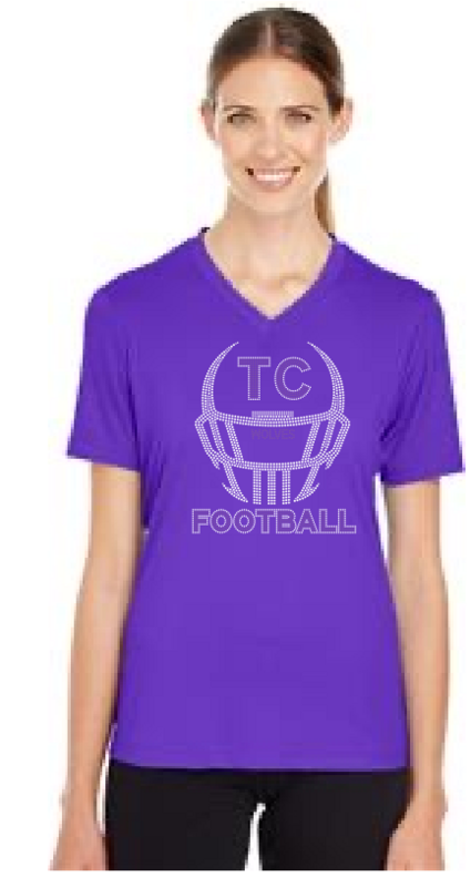 Women dri-fit with TC Football bling logo