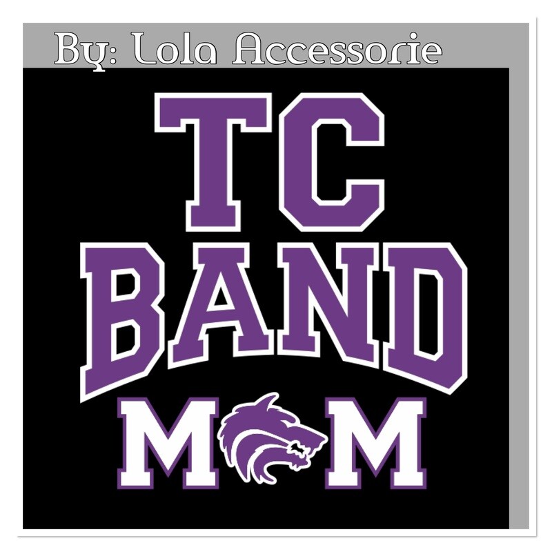 Women dri-fit t-shirt with TC Band Mom flock logo