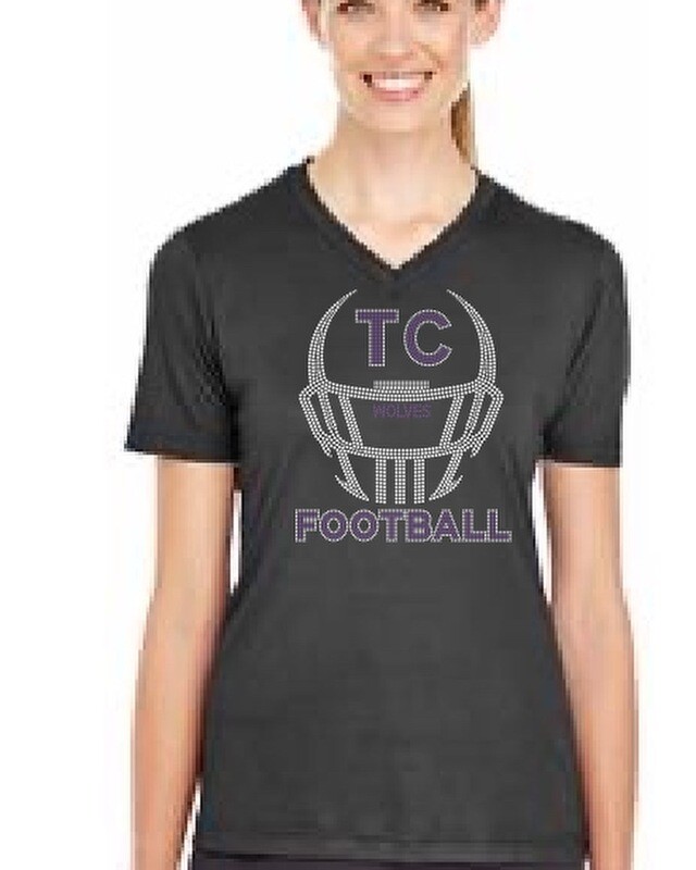Women dri-fit t-shirt with TC Football flock logo