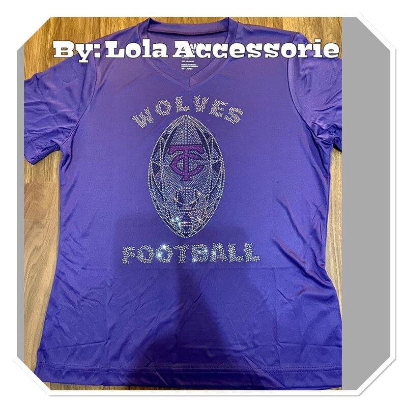 Women dri-fit t-shirt with TC Football bling logo