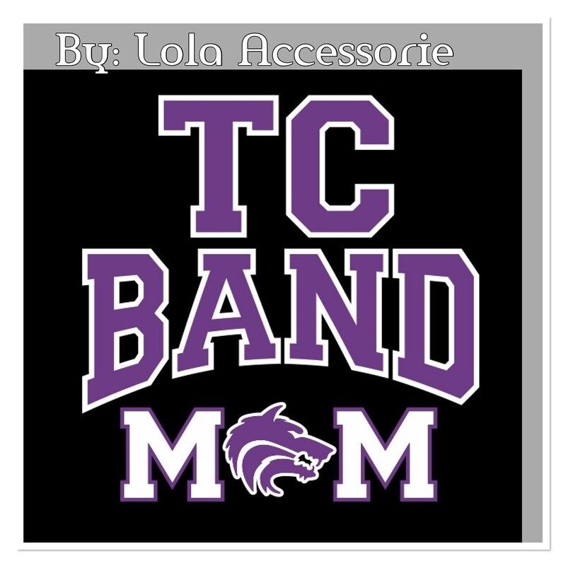 Unisex hoodie with TC Band Mom flock logo