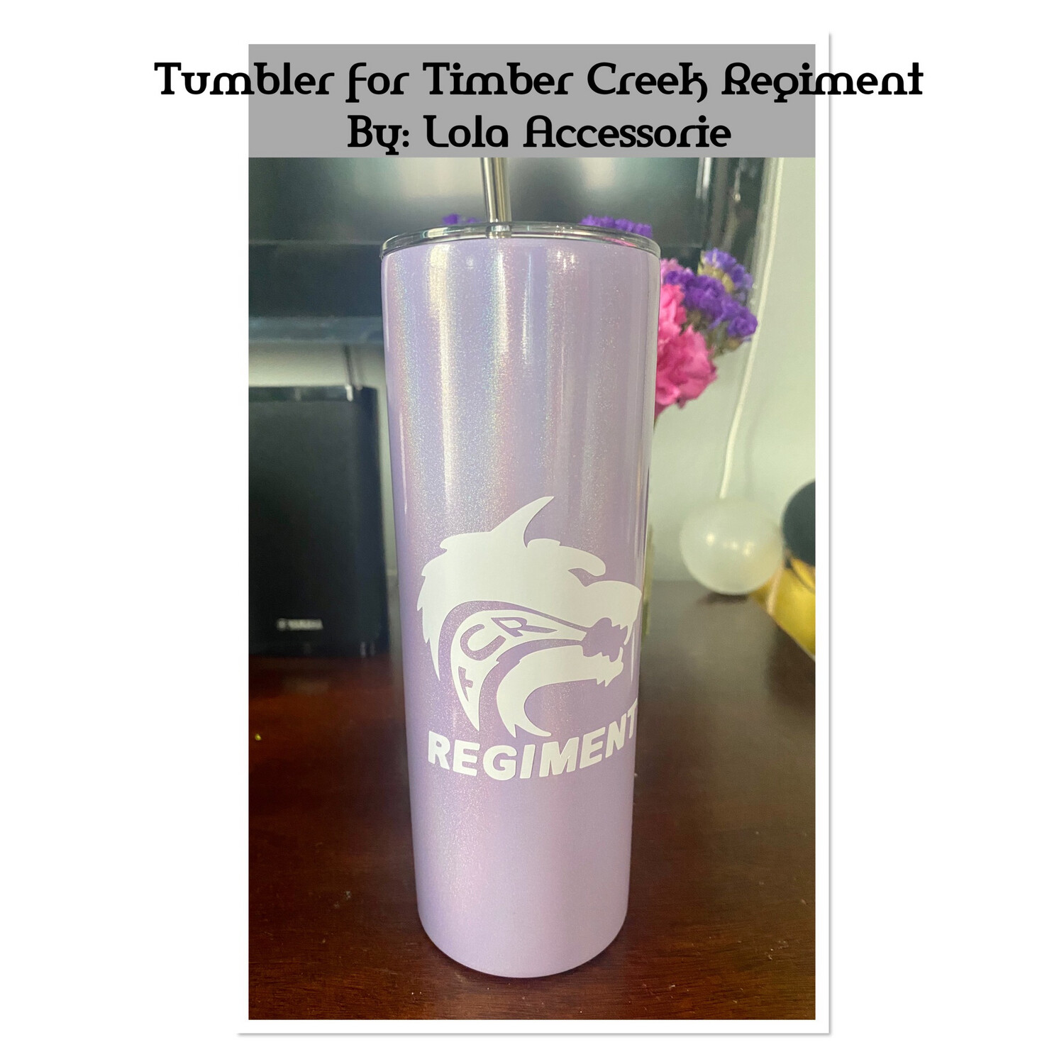 Stainless Steel 20oz With straw tumbler With TCR Logo