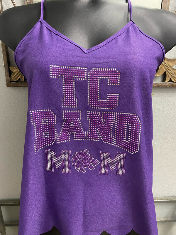 Women Fashion Sleeveless Top with TC Band Mom Bling