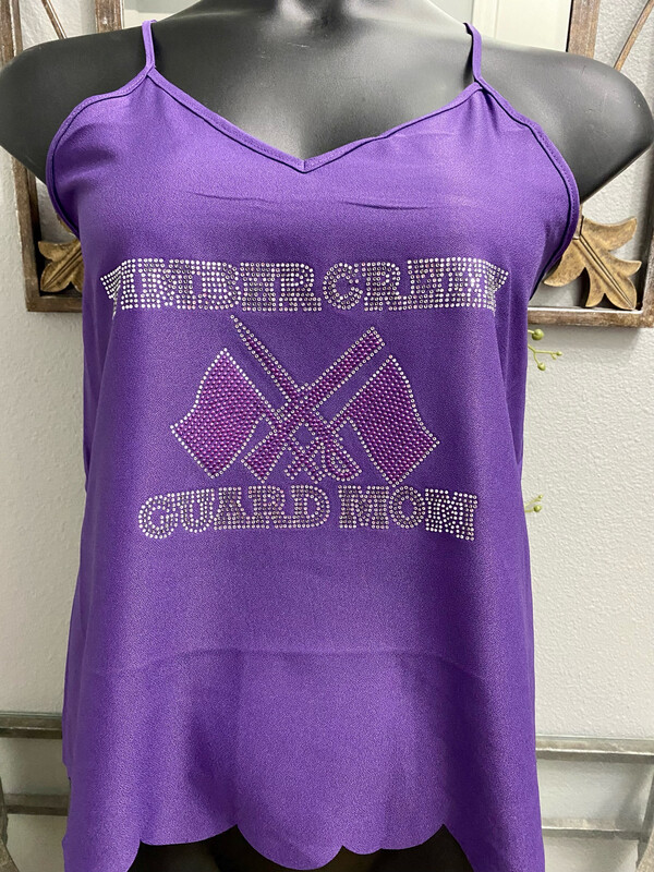 Women Sleeveless Fashion Top with TC Color Guard Mom Bling