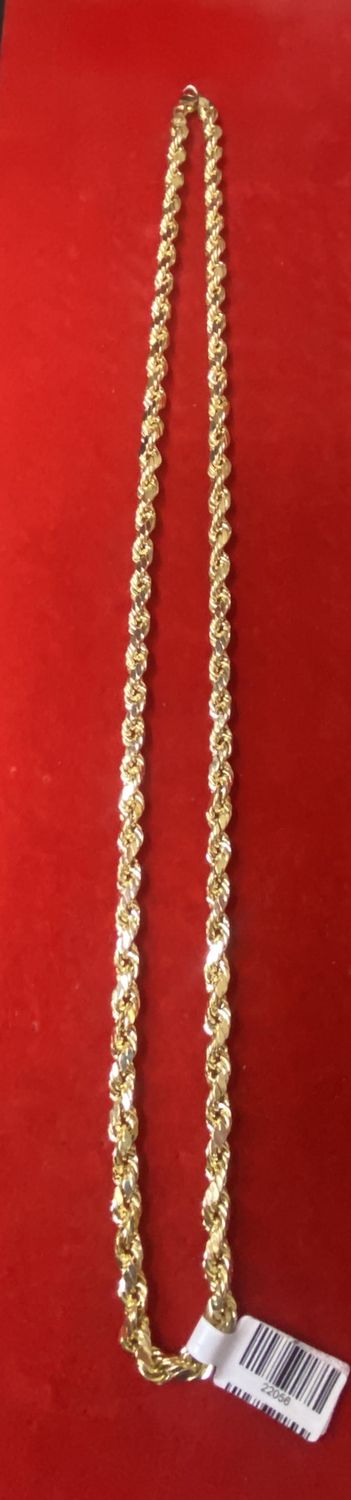 10KT Gold Rope Chain 4.5mm– 22” / 8.8g