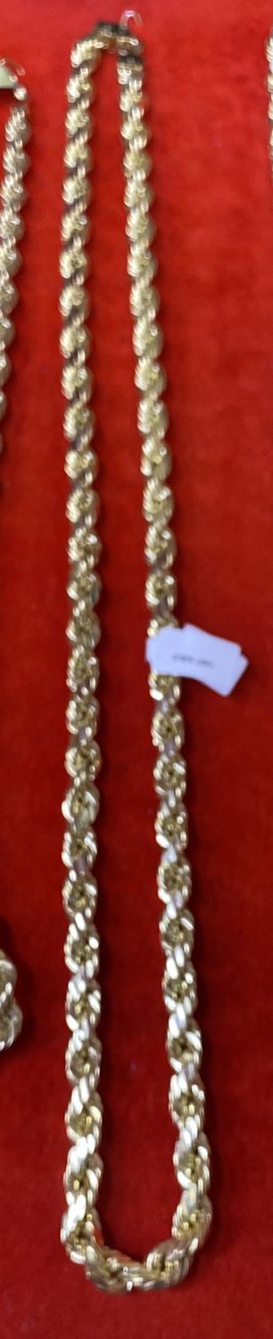 10KT Gold Rope Chain 8mm – 24” / 28.1g