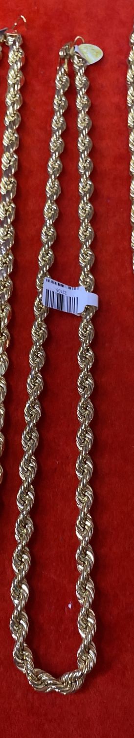 10KT Gold Rope Chain 7mm– 22” / 25.3g