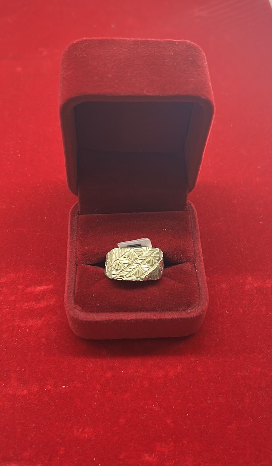 10K GOLD NUGGET MEN RING 6g