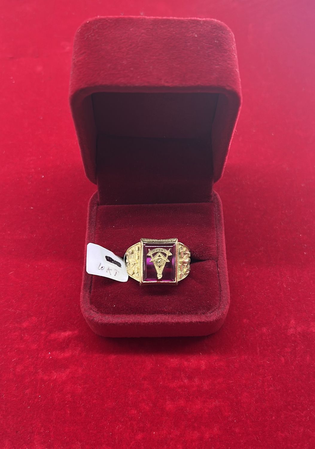 10K GOLD MASONIC MEN RING 4.8g