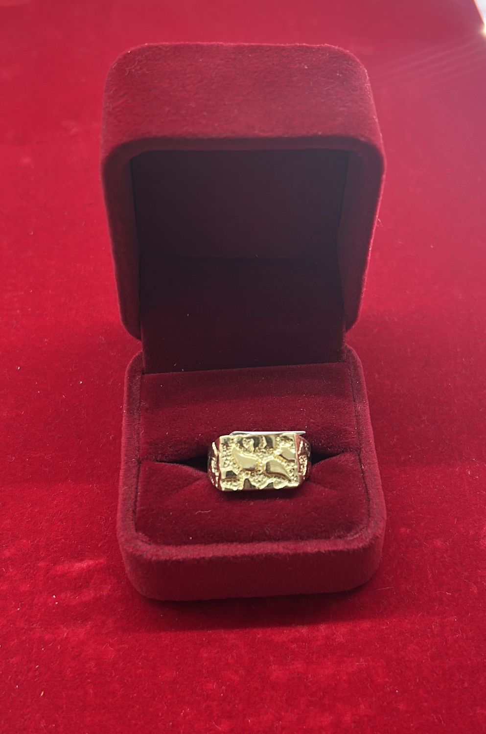 10K GOLD MEN NUGGET RING 6g