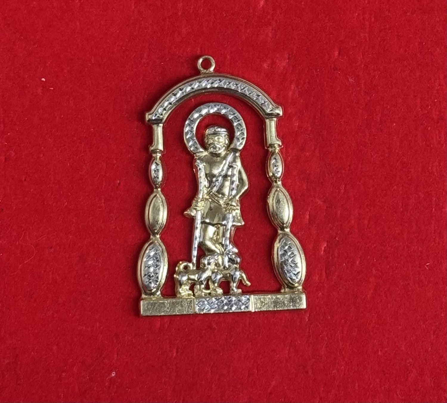 10kt gold charm SAINT ROCH #5.6gm