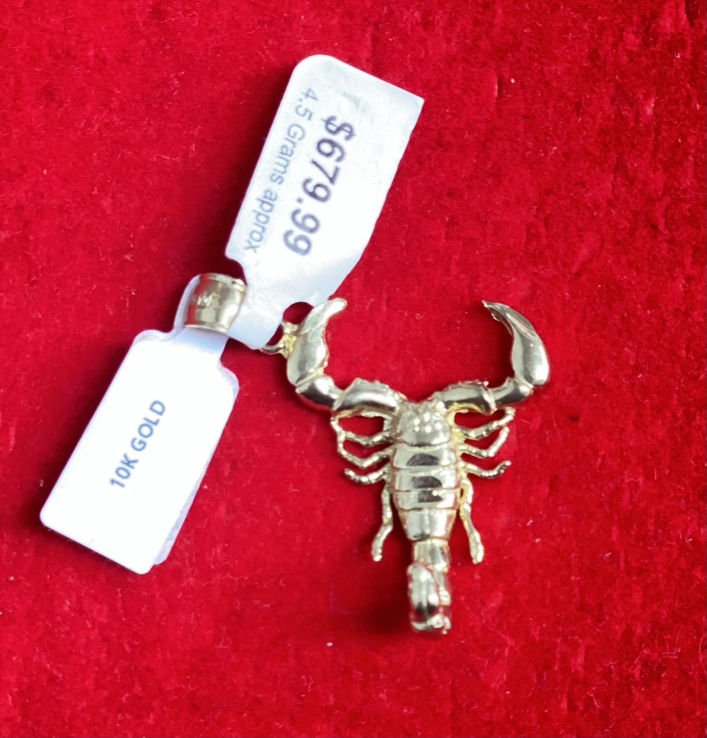 10kt Gold SCORPION charm #4.5gm