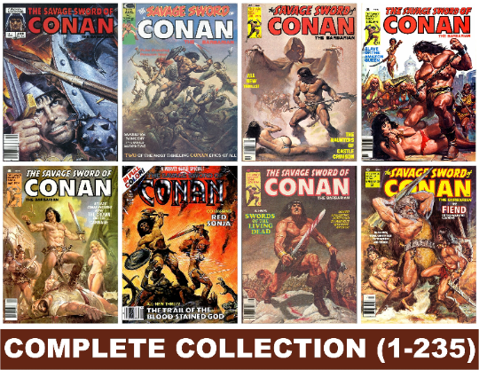 Savage Sword of Conan #1 – 235 (1974-1995 On [ DVD ] Ultimate Comic Book Collection Vintage Rare Digital Comic Book Collection