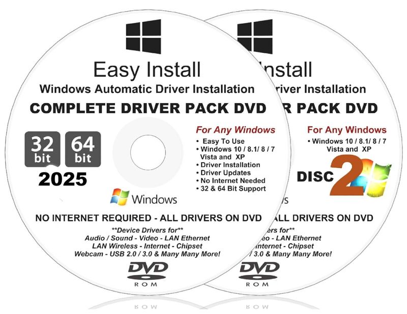 2025 Driver Pack Automatic Driver Installation DVD Win 11 10, 8.1, 8, 7, Vista