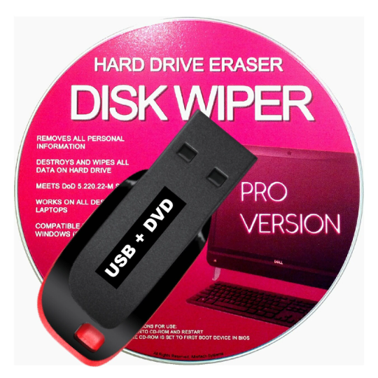 Professional Hard Drive Eraser / Wiper USB Flash Drive & CD Disc Combo