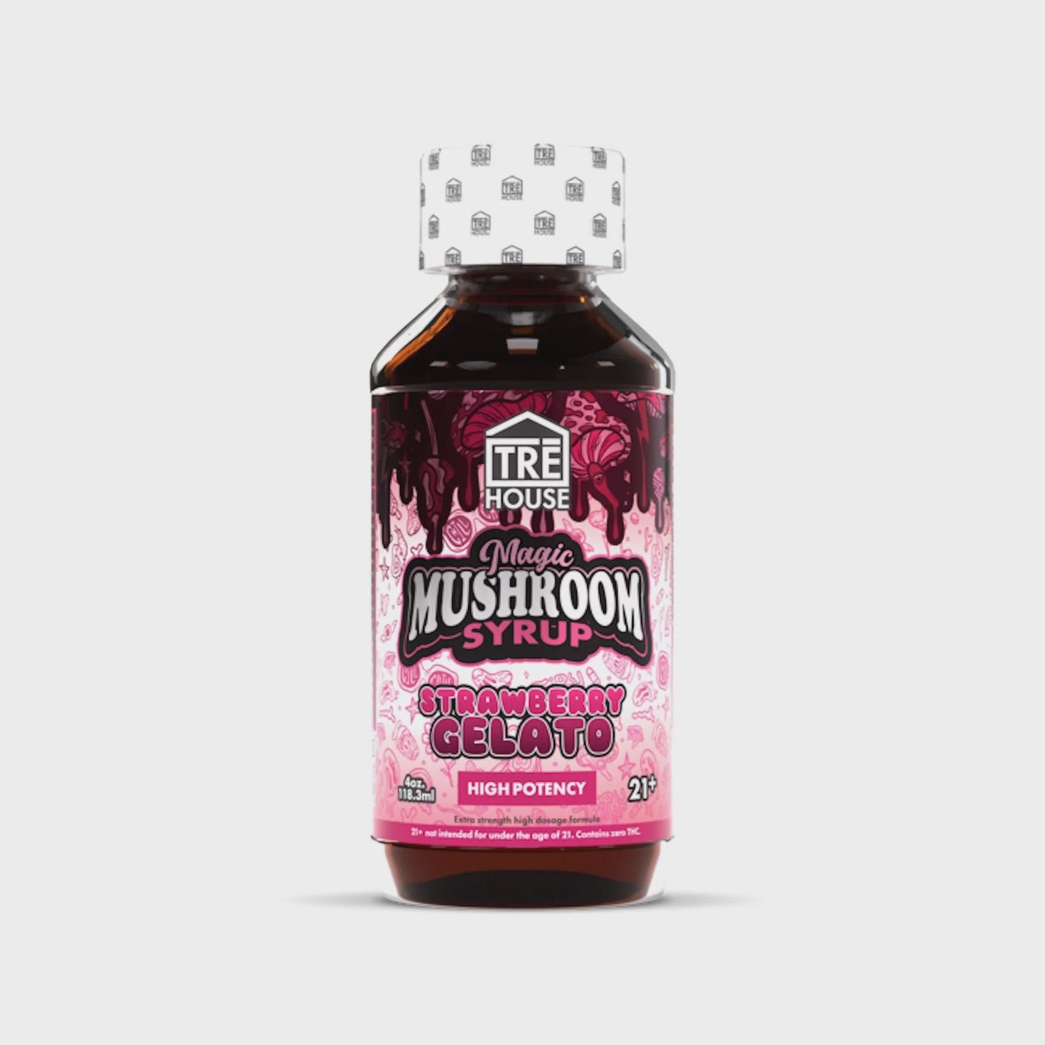 Tre House Syrup Magic Mushroom, Flavor: Strawberry Gelato