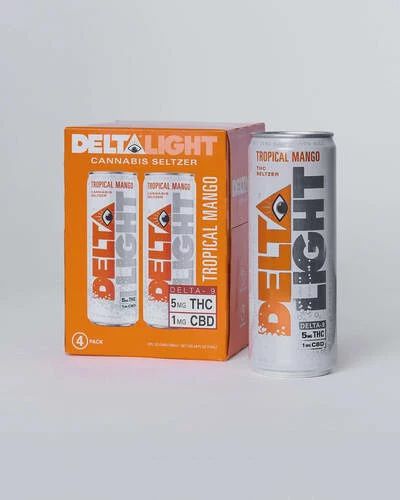 Delta Light Tropical Mango 5mg THC Seltzer, Size: 4pk