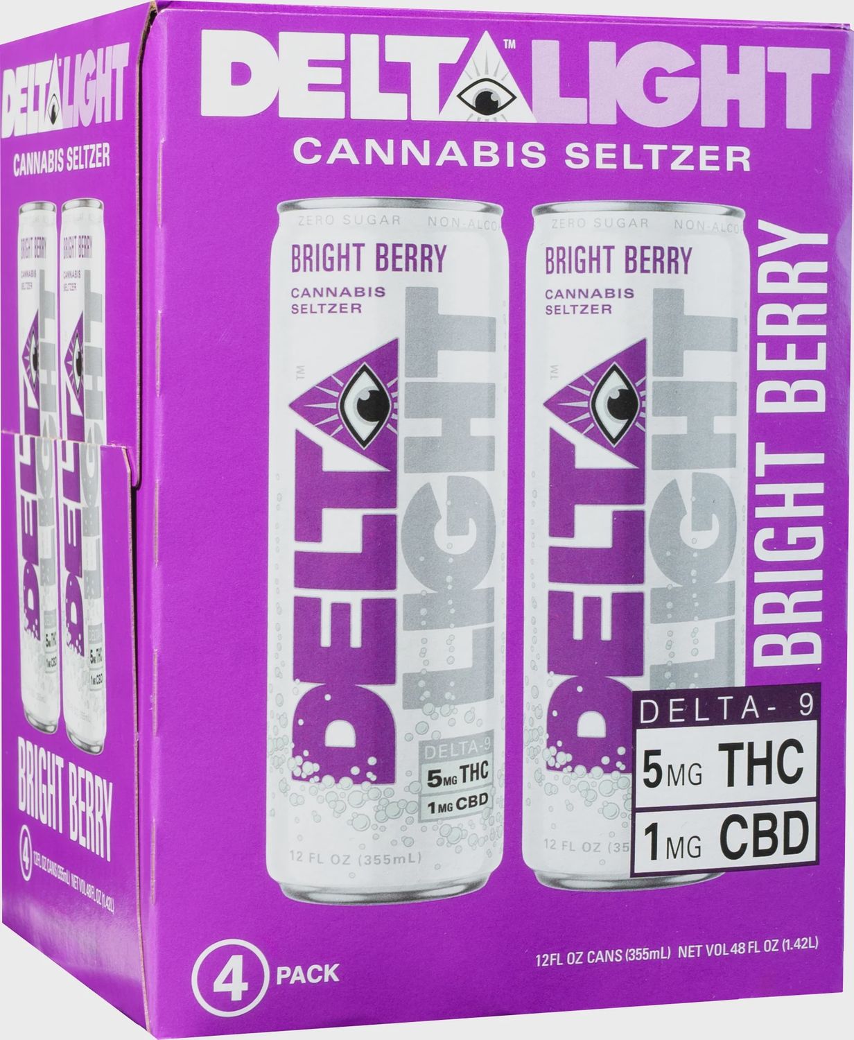 Delta Light Bright Berry 5mg THC Seltzer, Size: 4pk