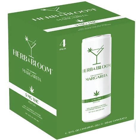 Herb And Bloom 10mg Margarita THC Cocktail, Size: 4pk