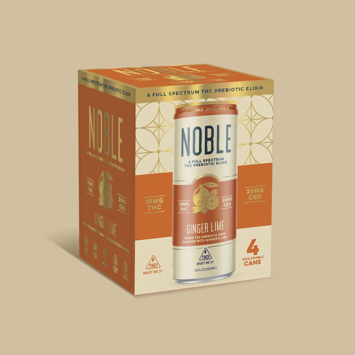 Noble Ginger Lime 10mg THC Drink, Units: 4pk