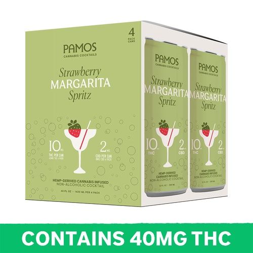 Pamos 10mg Strawberry Margarita Spritz, Flavor: 4pk